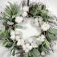 Winter Christmas Faux Cotton Wreath