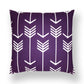 Arrow Mid Century Modern Purple Geometric Throw Pillow Covers Set of 6 - 18x18 Inch