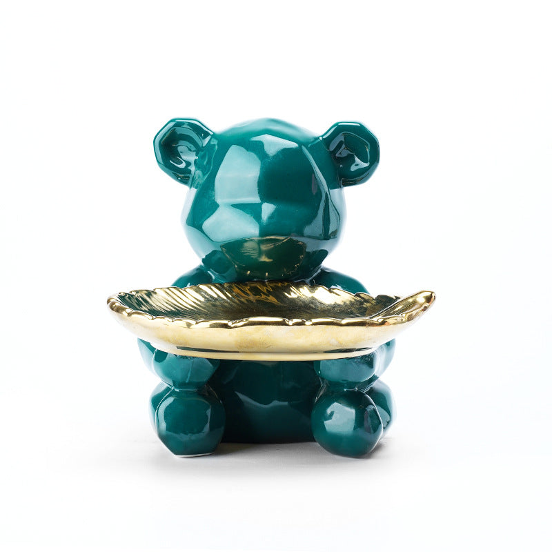 Bear Soap Dish Holder with Piggy Bank