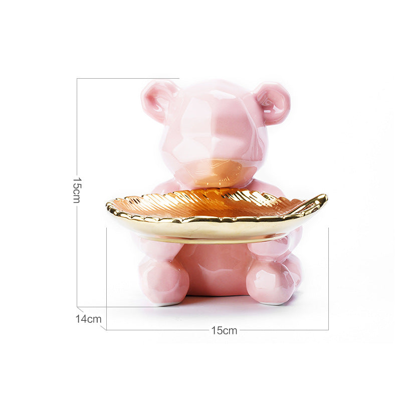 Bear Soap Dish Holder with Piggy Bank