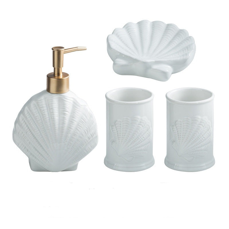 Nautical Bathroom Accessories Set - Starfish/Seashell