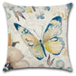 Blue Yellow Butterfly Botanical Palm Leaves Blue Butterfly Throw Pillow Covers Set of 4