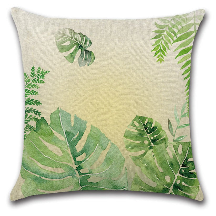 Banana Leaf Tropical Palm Flamingo Throw Pillow Cover Set of 4 - 18x18 Inch