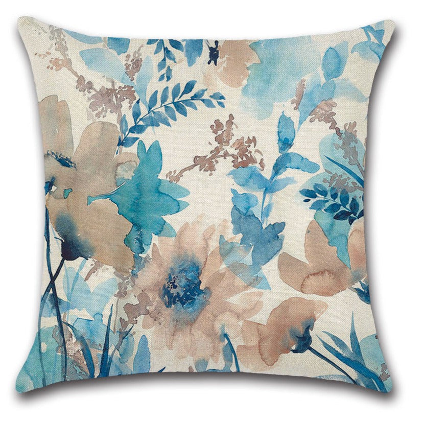 Palm Leaves Botanical Palm Leaves Blue Butterfly Throw Pillow Covers Set of 4