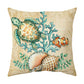 Sea turtle Vintage Teal Coral Reef Throw Pillow Covers Set of 4 - 18x18 Inch