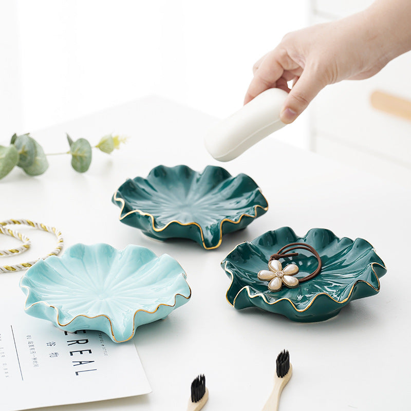 Green Lotus Leaf Soap Dish