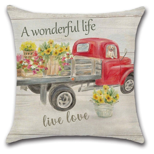 Rustic Farmhouse Sunflower Throw Pillow Cover Set of 4