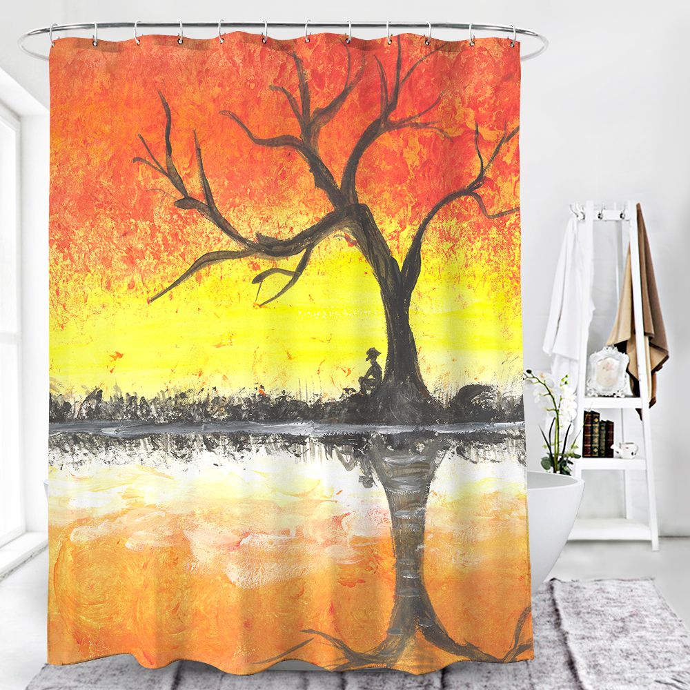 Orange Tree Reflecting The Water Shower Curtain.