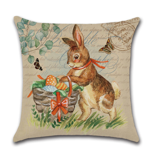 Farmhouse Rabbit Bunnies Easter Throw Pillow Cover Set - 4 Pcs
