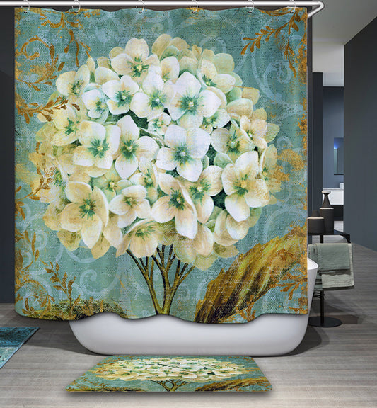 Painting Art White Hydrangea Shower Curtain