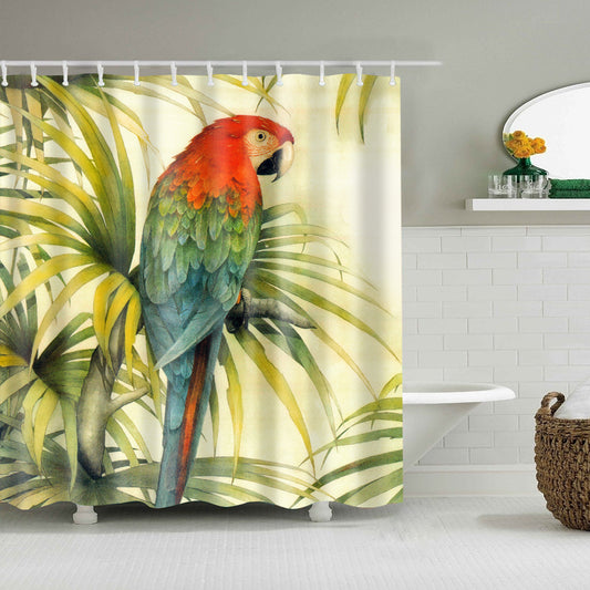 Parrot Holding on Tree Shower Curtain