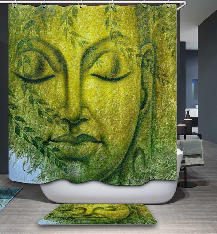 Peaceful Retro Buddha Shower Curtain