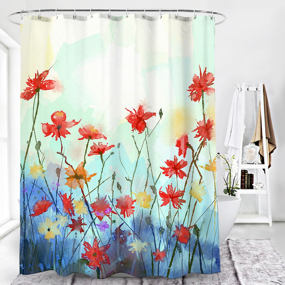 Pink Cosmos Flower Shower Curtain