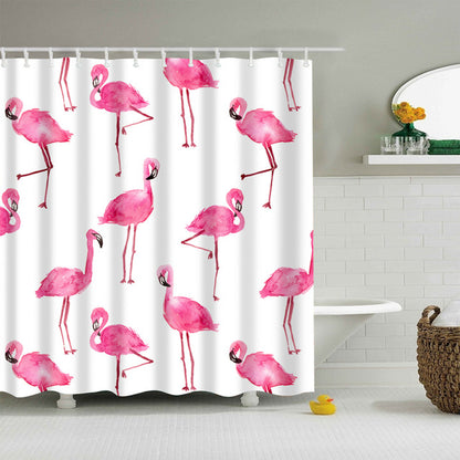 Pink Flamingo Shower Curtain Animal Bath Decor | GoJeek