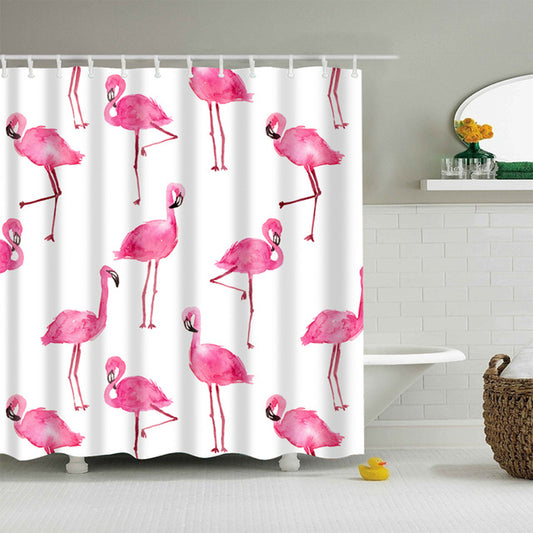 Pink Flamingo Shower Curtain Animal Bath Decor | GoJeek