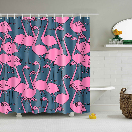Pink Weird Flamingo Shower Curtain | GoJeek