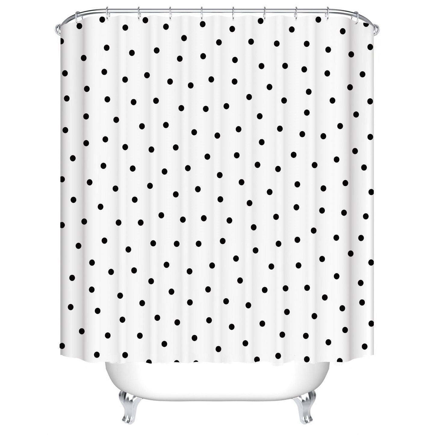 Polka Dot Dalmatian Print Shower Curtain Black White Seamless Bathroom Decor