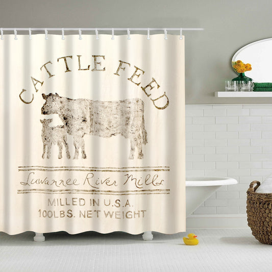 Farmhouse Country Barn Cattle Feed Shower Curtain | GoJeek