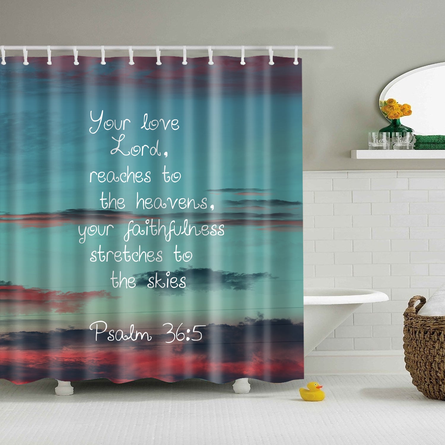 Psalm 365 Scripture Bible Verse Shower Curtain | GoJeek