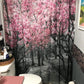 Purple Cherry Blossoms Sakura Shower Curtain Set - 4 Pcs