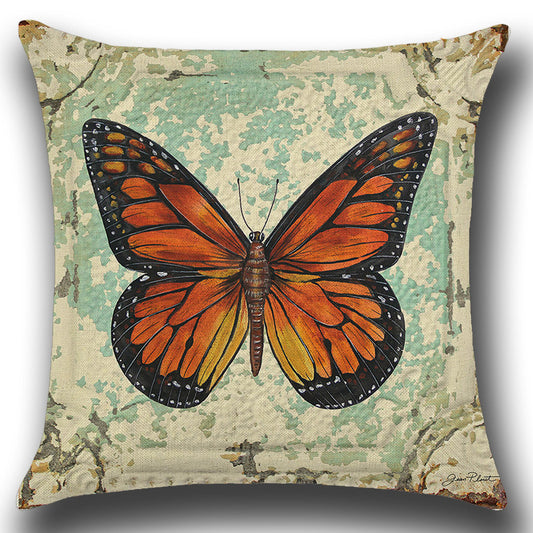 Raising Monarch Butterfly Painting Throw Pillow Cover