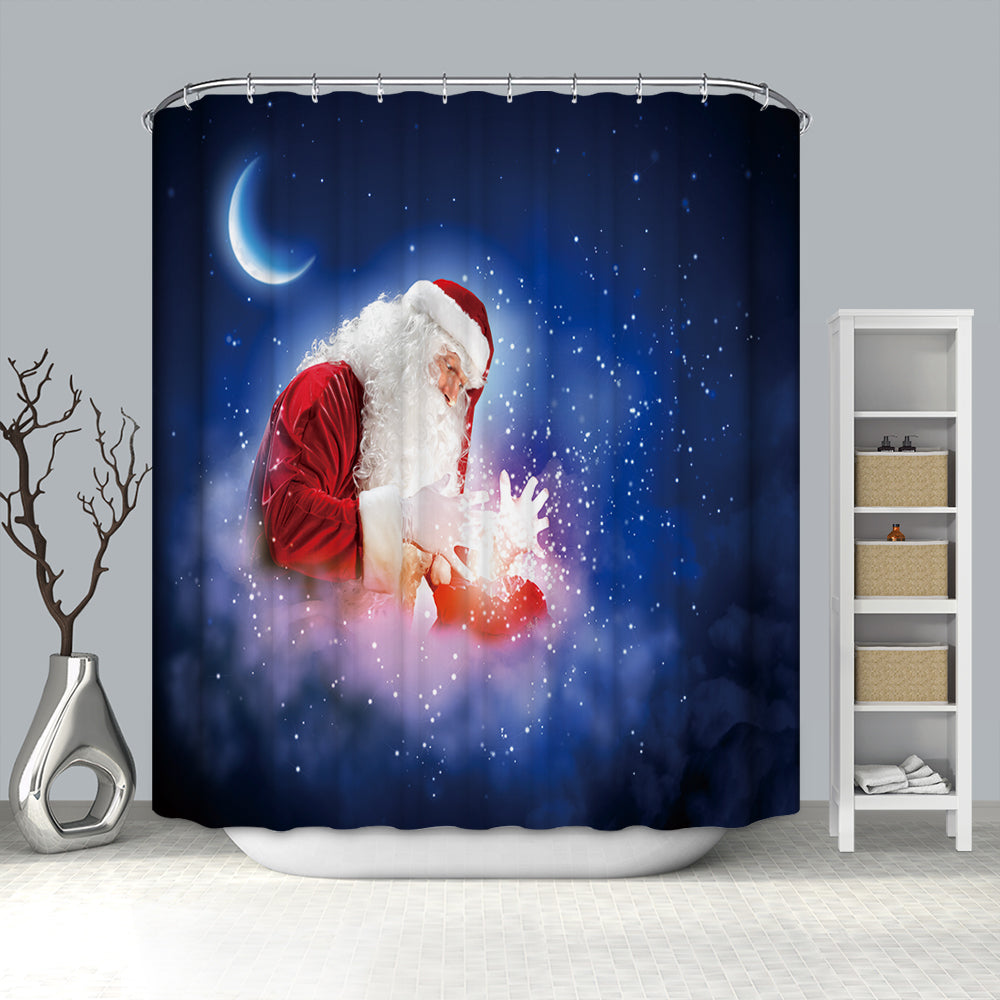 Real Santa Showering Magic Shower Curtain