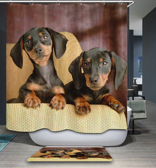 Realistic Lovely Dachshund Shower Curtain