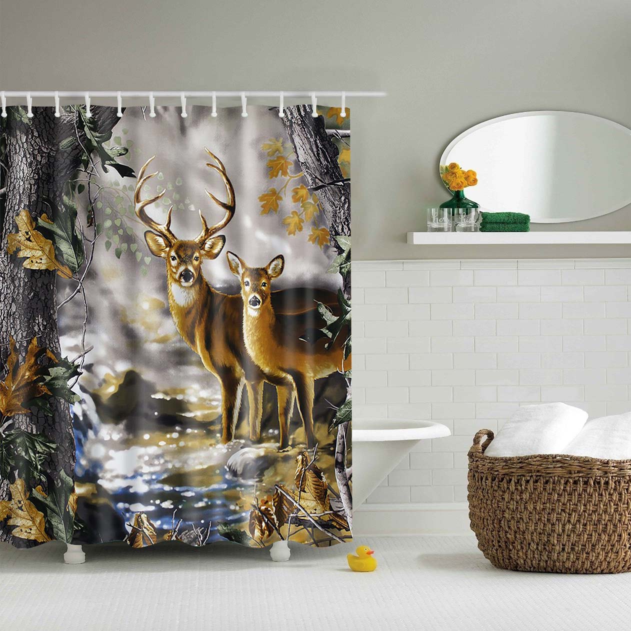 Realtree White Tailed Deer Shower Curtain | GoJeek