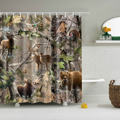 Realtree Wildlife Animal Camo Shower Curtain | GoJeek