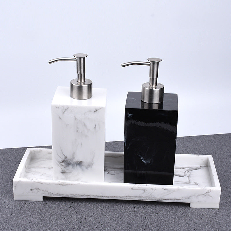 Rectangle Resin Liquid Marble Print Soap Dispenser