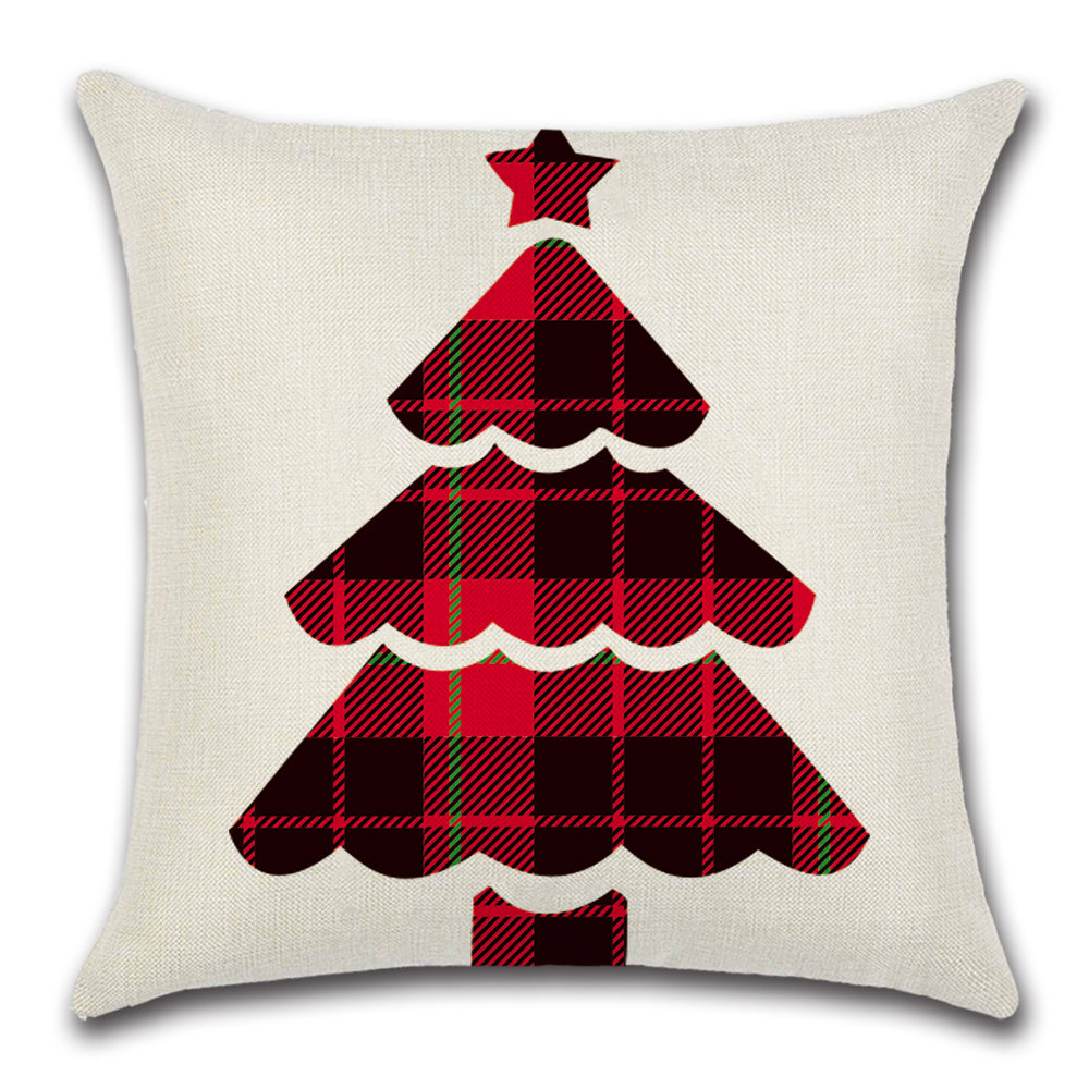 Red and Black Buffalo Plaid Christmas Throw Pillow Cover of 4
