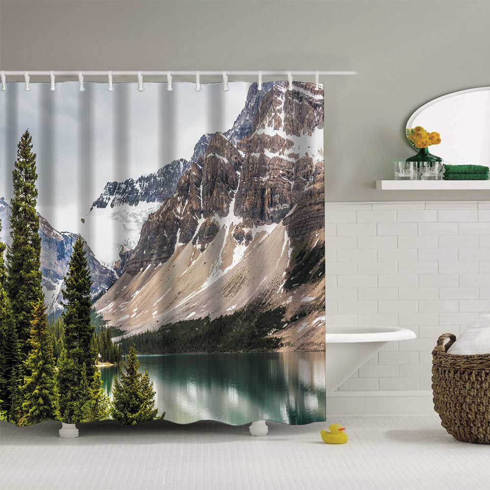 Rocky Mountains with Lake Fall Shower Curtain Yoho National Park Of Canada