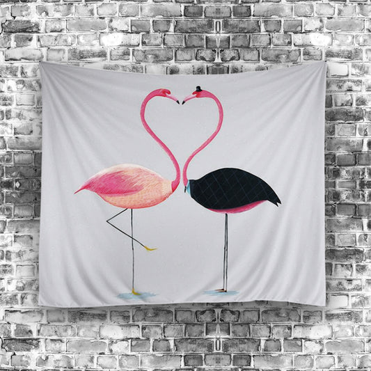 Romantic Couple Flamingo Tapestry | GoJeek