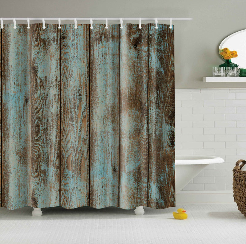 Rustic Wood Look Shower Curtain | GoJeek