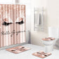 Hello Gorgeous Eyelash Shower Curtain Set - 4 Pcs