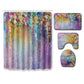 Colorful Blooming Flower Shower Curtain Set - 4 Pcs