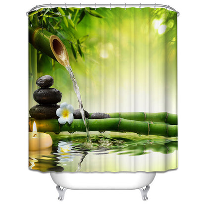 Japanese Bamboo Shower Curtain Jasmine Bath Decor | GoJeek