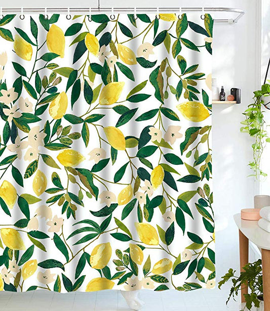 Seamless Fruit Pattern Yellow Lemon Shower Curtain