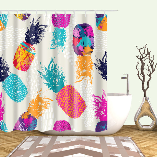 Seamless Pink Purple Pineapple Shower Curtain