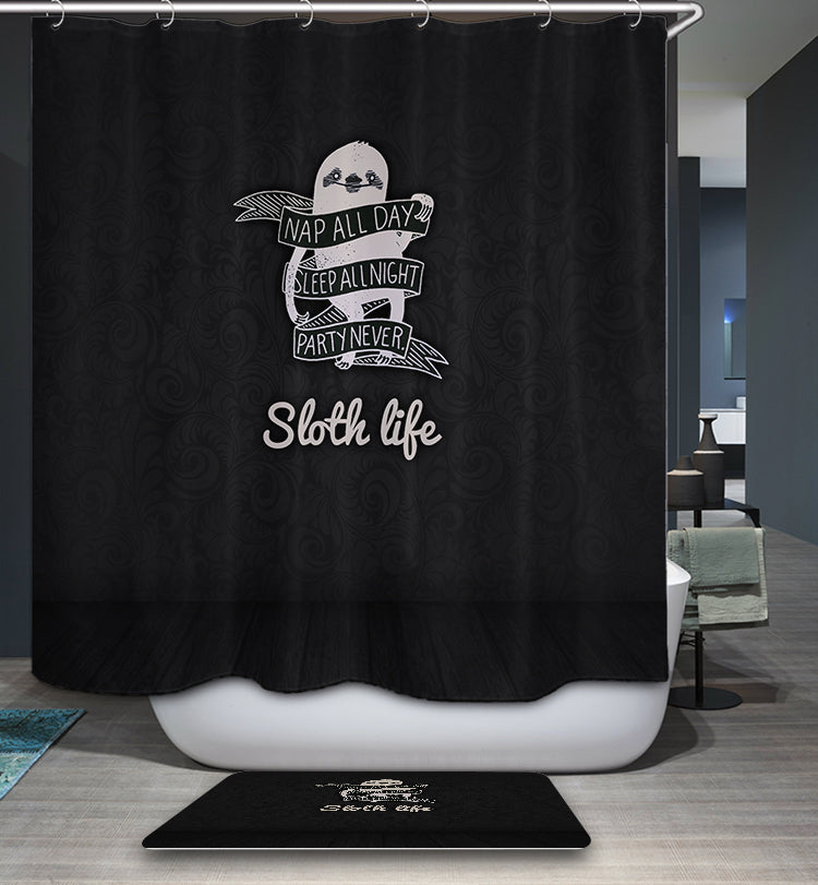 Simple Quote Sloth Life Shower Curtain