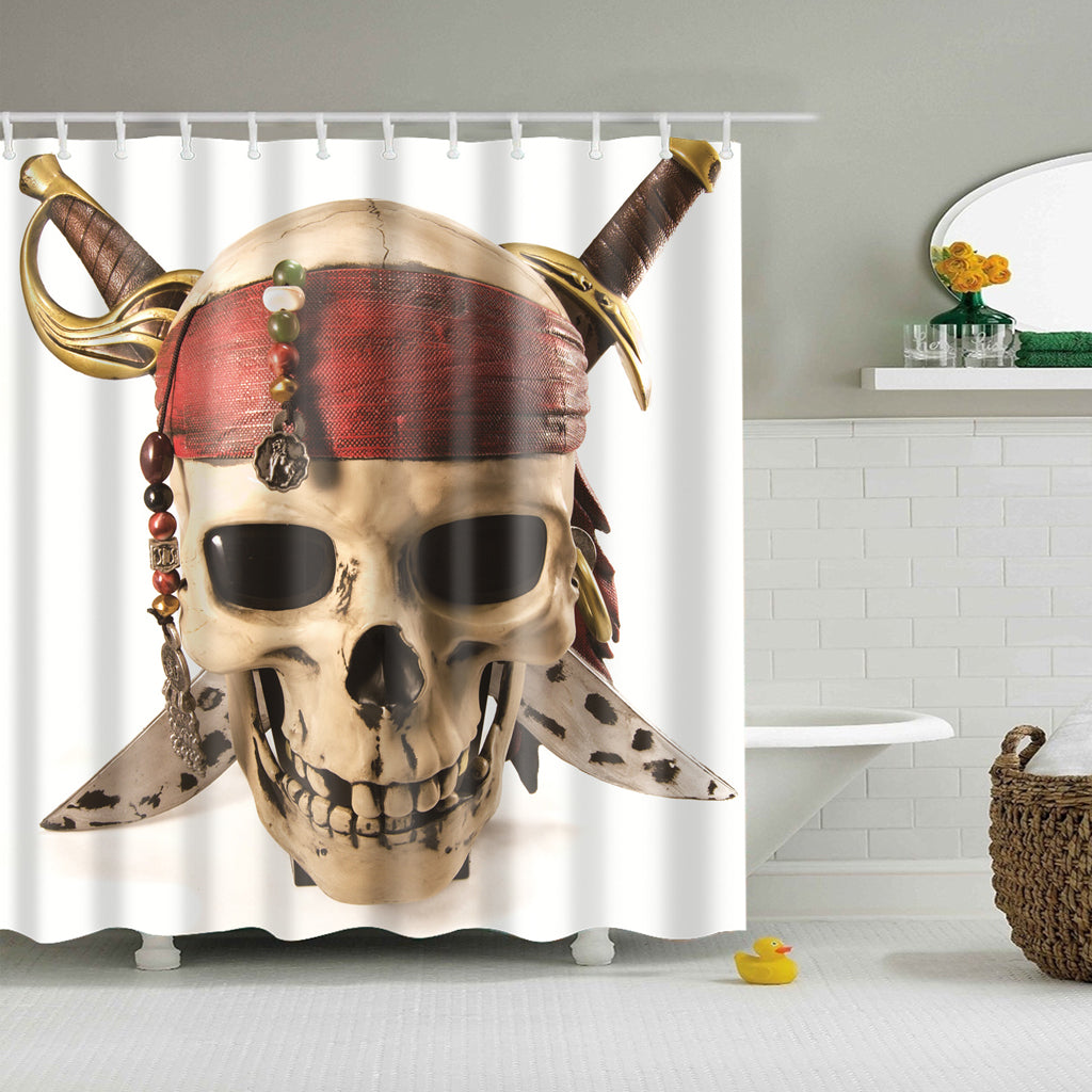Skull Head Pirate Shower Curtain