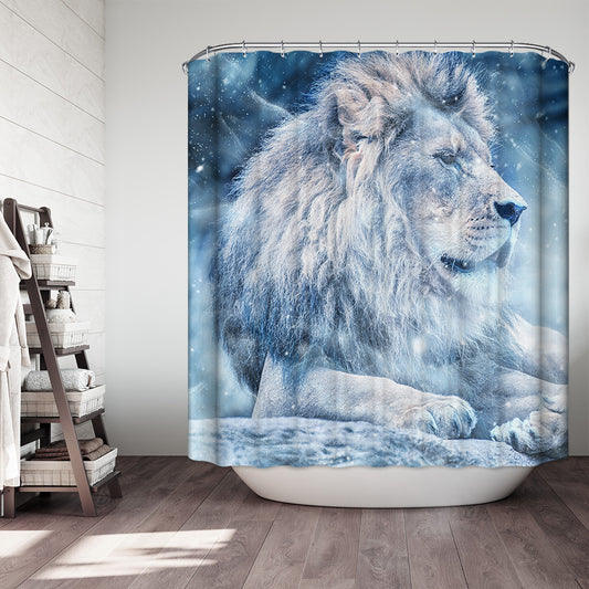 Snowy Cold Wind Wildlife Arctic Animals White Lion Shower Curtain