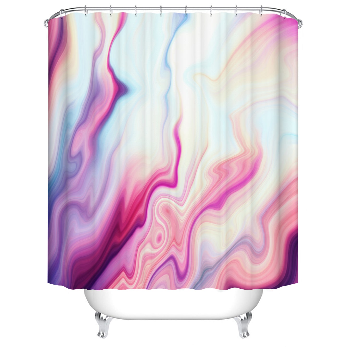 Sparkly Purple Color Gradient Unique Print Luxury Style Purple Marble Shower Curtain