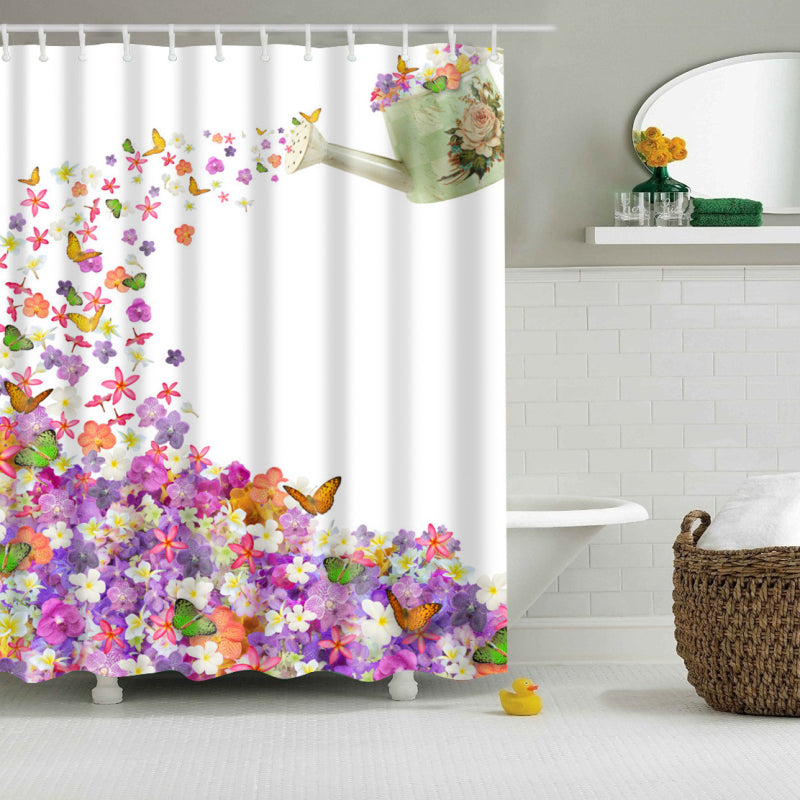 Spring Watering Cans Garden Shower Curtain | GoJeek