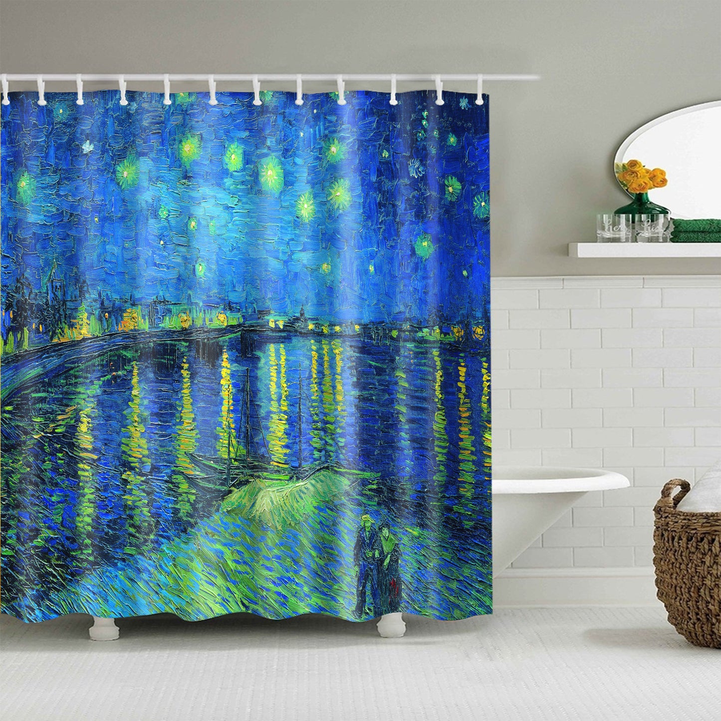Starry Night Over The Rhone Vincent Van Gogh Shower Curtain