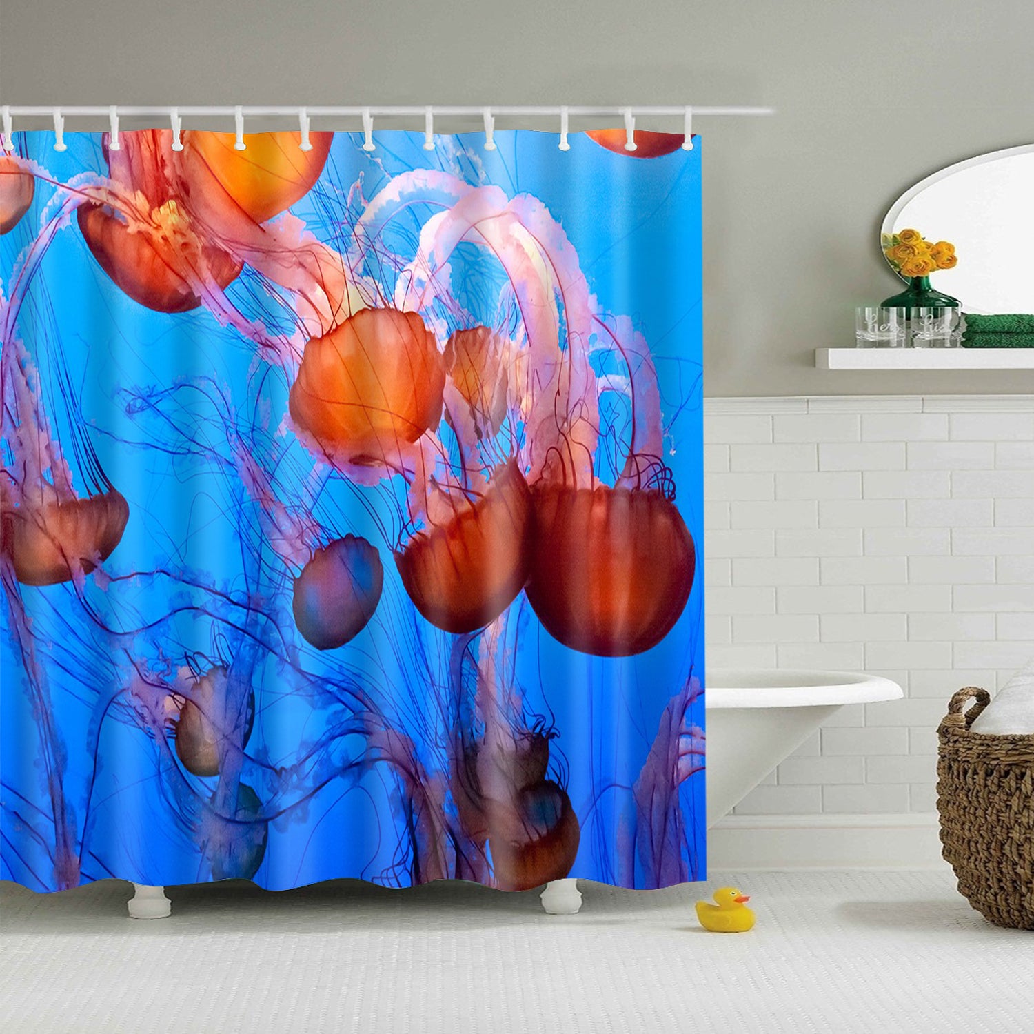 Sting Jellyfish Tentacles Shower Curtain