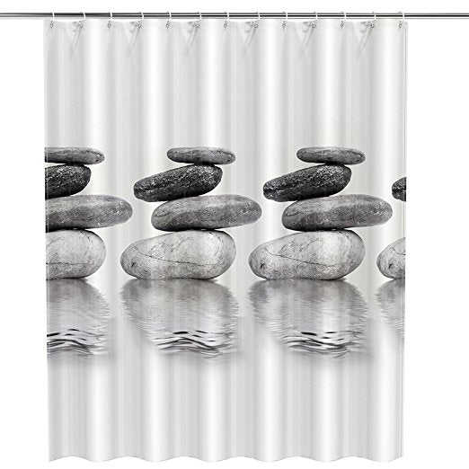 Stone Shower Curtain Grey Bath Decor | GoJeek