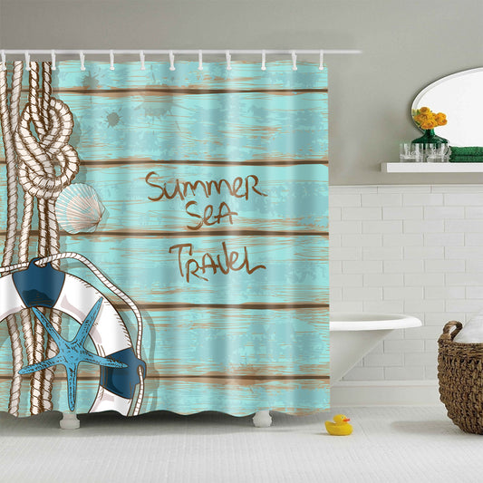 Summer Sea Travel Coastal Deck Shower Curtain | GoJeek