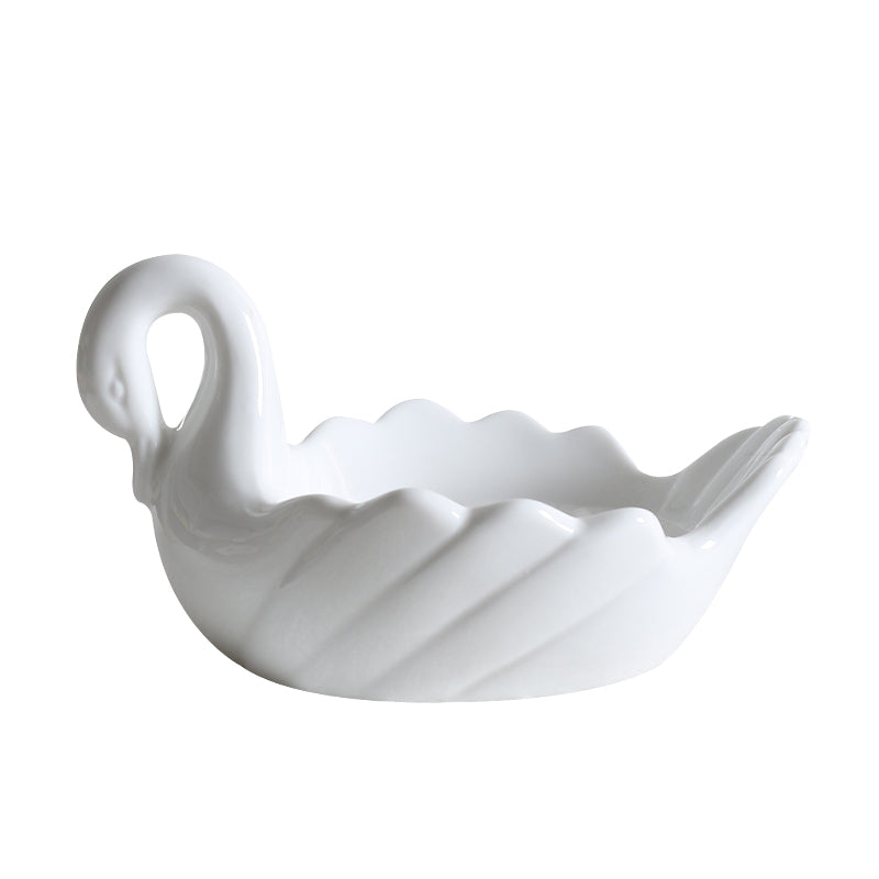 White Ceramic Swan Soap Dish