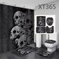 Horror Skull Head Black Halloween Diablo Shower Curtain Set - 4 Pcs